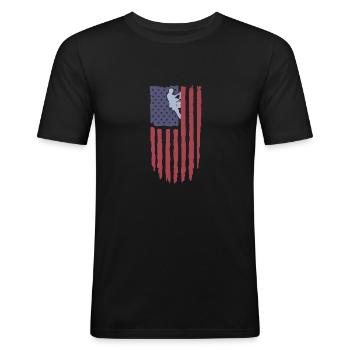 Elektriker Flagge Elektrizität - Männer Slim Fit T-Shirt - Schwarz - Vorne - Nik (191cm)