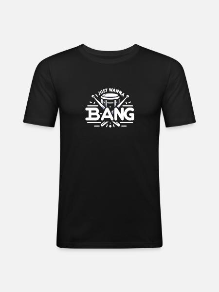 Ich will nur bumsen - Männer Slim Fit T-Shirt - Schwarz
