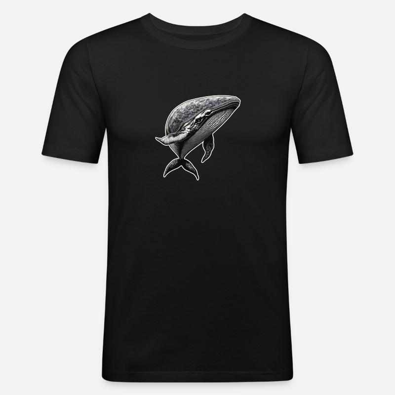 Die Anmut des Wals - Männer Slim Fit T-Shirt - Schwarz