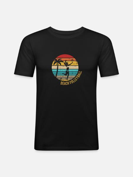 Beach-volley - T-shirt près du corps Homme - noir