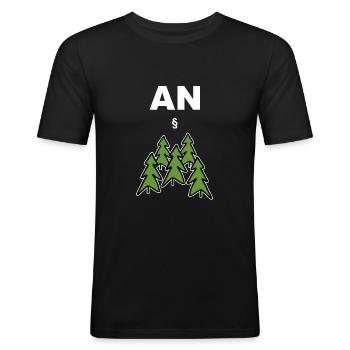 Humor - Anwalt An Wald Bäume Paragraph - Männer Slim Fit T-Shirt - Schwarz - Vorne - Nik (191cm)