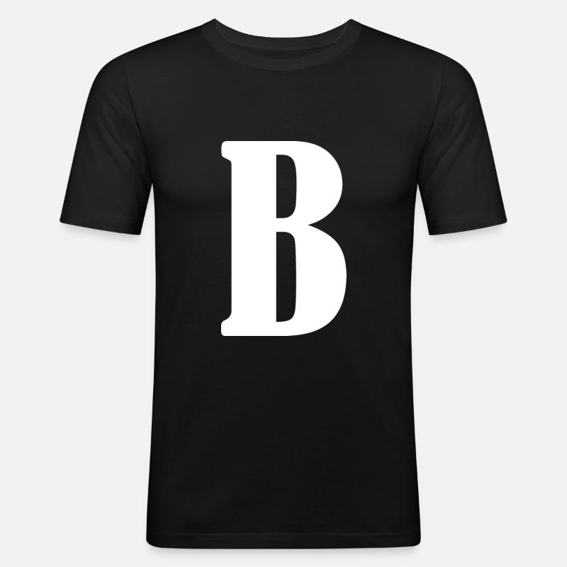 B - Männer Slim Fit T-Shirt - Schwarz