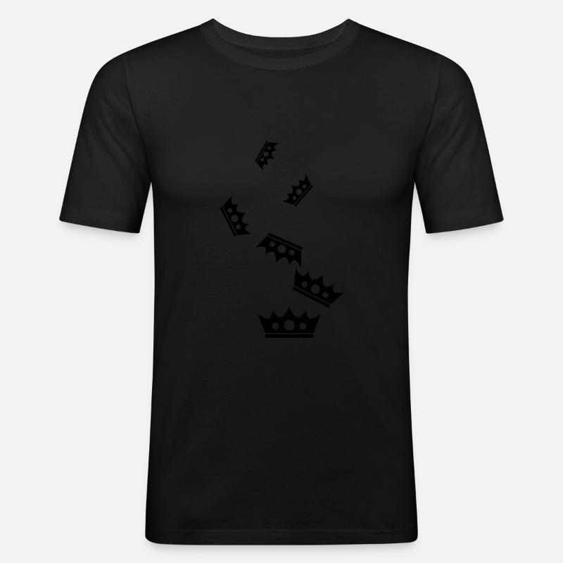 Krone Silhouette icon - Männer Slim Fit T-Shirt - Schwarz