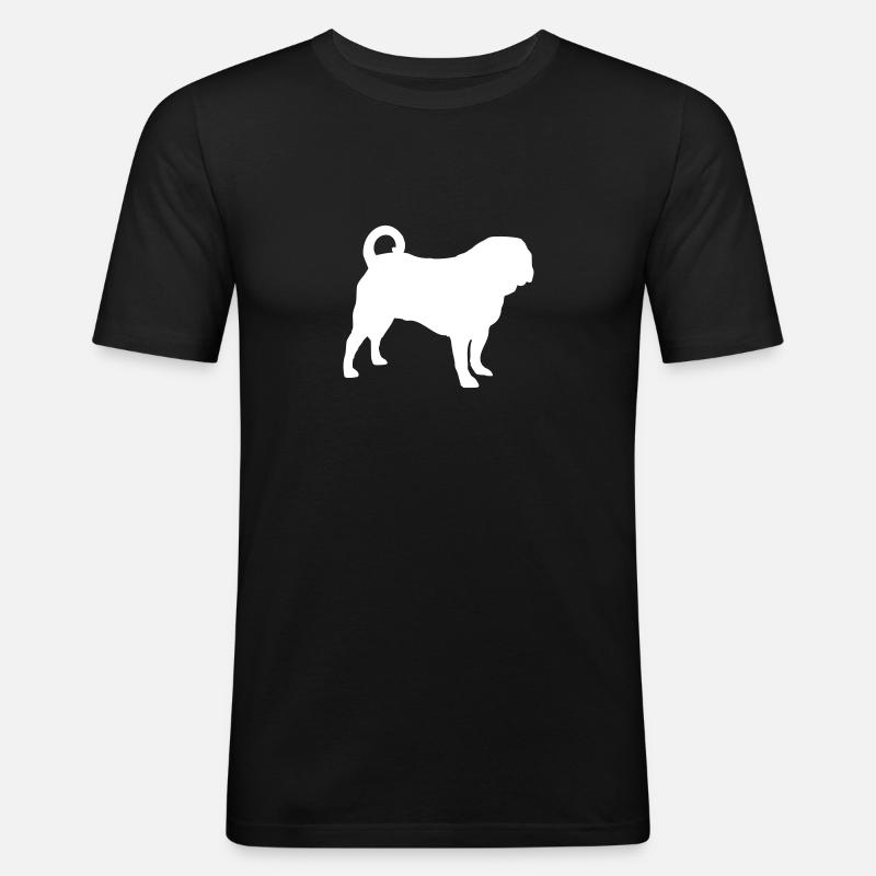 Mops - Männer Slim Fit T-Shirt - Schwarz