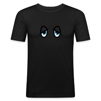 Augen comic müde - Männer Slim Fit T-Shirt - Schwarz - Vorne - Nik (191cm)