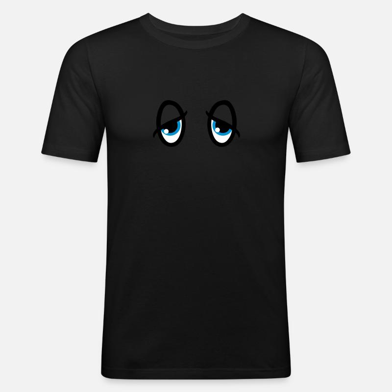 Eye comic tired - Men's Slim Fit T-Shirt - black