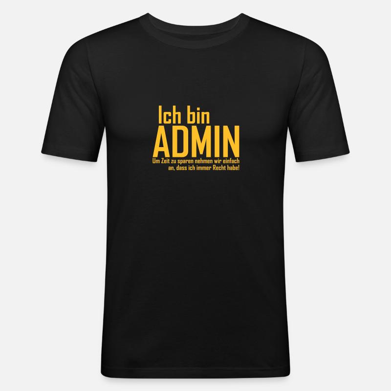 admin - Männer Slim Fit T-Shirt - Schwarz