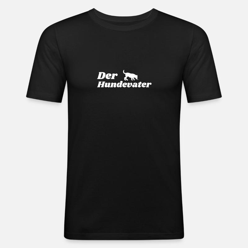 Der Hundevater - Männer Slim Fit T-Shirt - Schwarz