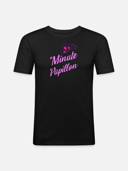 minute papillon - T-shirt près du corps Homme - noir