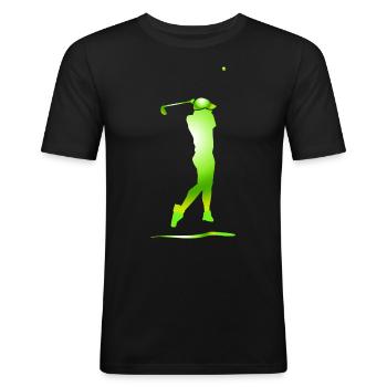 Motif Golf Golfer Gift - Men's Slim Fit T-Shirt - black - Front - Nik (191cm)