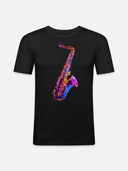 Saxophone - Men's Slim Fit T-Shirt - black