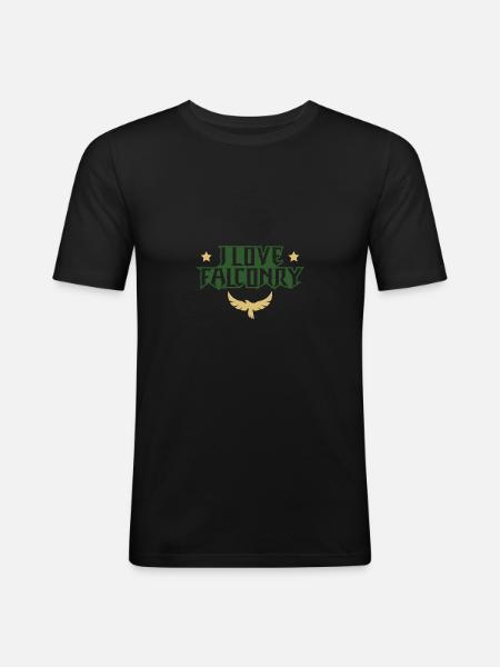 I love falconry - Men's Slim Fit T-Shirt - black