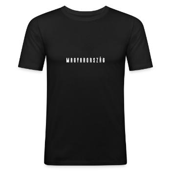 Magyarország Ungarn Ungarisch - Männer Slim Fit T-Shirt - Schwarz - Vorne - Nik (191cm)