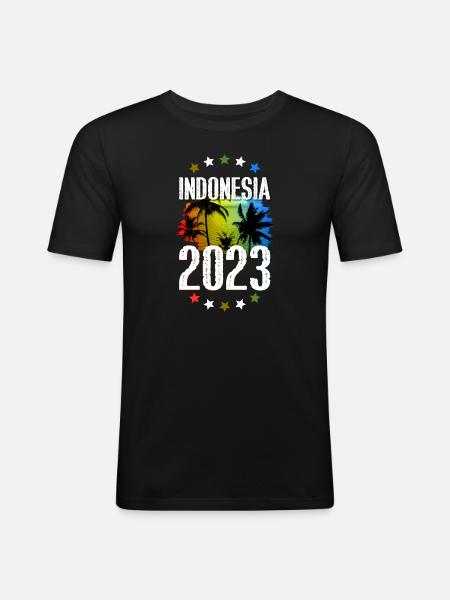 Indonesia 2023 - Men's Slim Fit T-Shirt - black