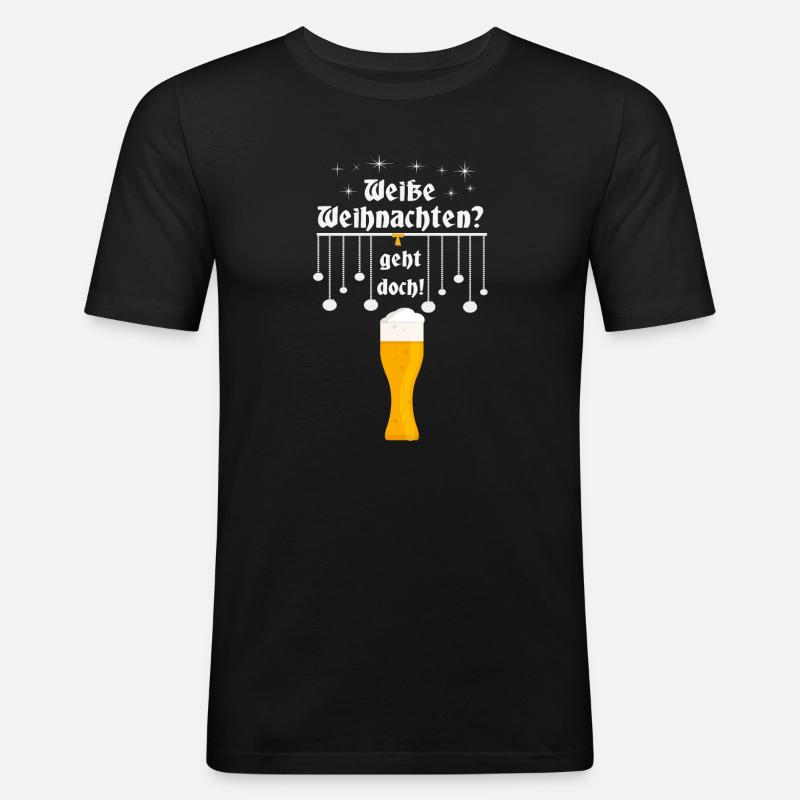 Weiße Weihnachten - Männer Slim Fit T-Shirt - Schwarz