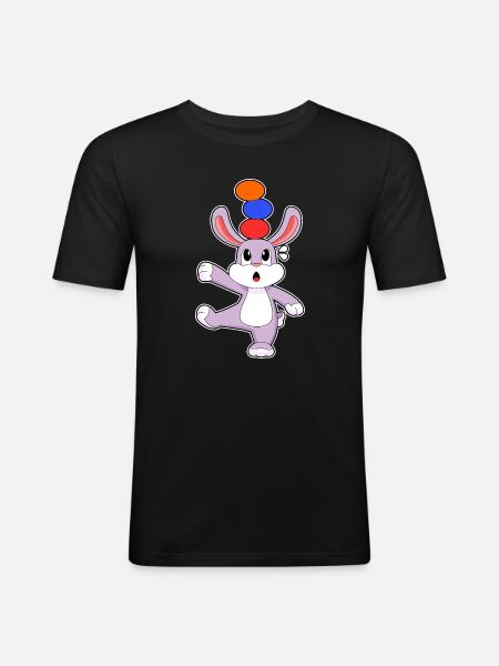 Bunny Easter Dancing - Men's Slim Fit T-Shirt - black
