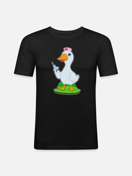 Infirmière Canard Vie Quotidienne - T-shirt près du corps Homme - noir