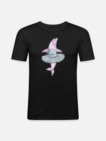 Dolphin Ballerina Ballet Dance - Men's Slim Fit T-Shirt - black
