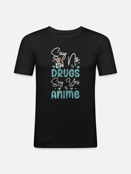Anime Comic Senpai Waifu - Men's Slim Fit T-Shirt - black