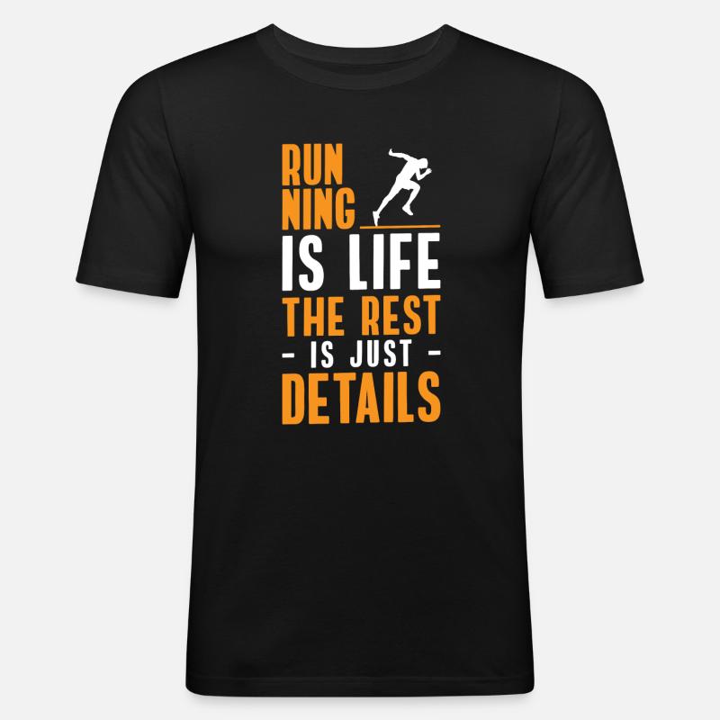 Marathonläufer Ausdauer Jogging Triathlet - Männer Slim Fit T-Shirt - Schwarz
