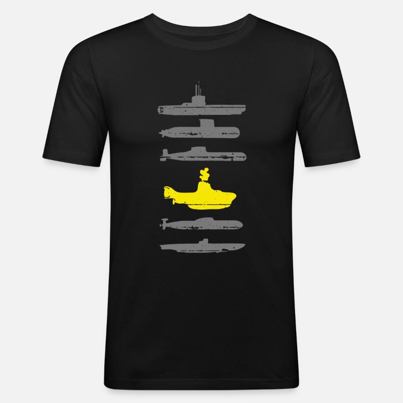 U-Boot-Grafik - Männer Slim Fit T-Shirt - Schwarz