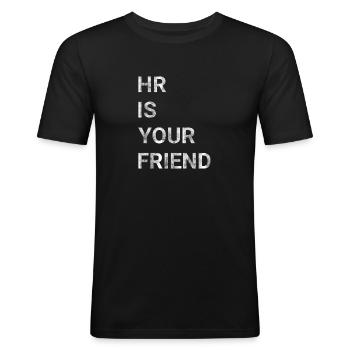 HR is Your friend - Men's Slim Fit T-Shirt - black - Front - Nik (191cm)