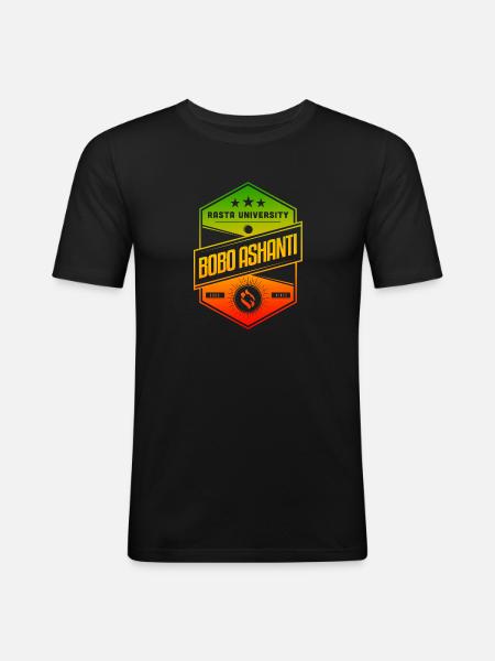 Rasta University Bobo Ashanti Good Vibez Reggae - Men's Slim Fit T-Shirt - black