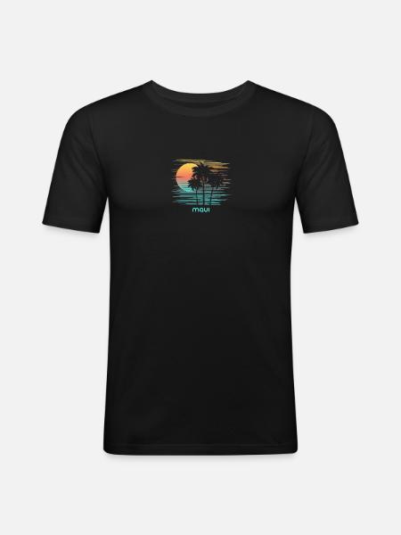 Maui Hawaii Stylish Souvenir Vacation - Men's Slim Fit T-Shirt - black