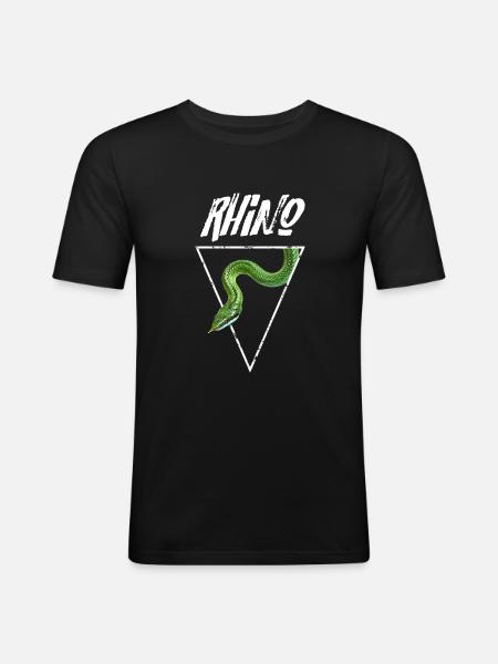 Rhino Rat Snake Reptile Keeper - Men's Slim Fit T-Shirt - black