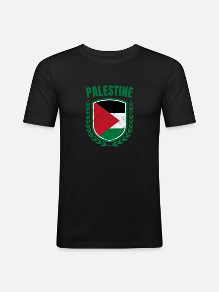 Palestine - T-shirt près du corps Homme - noir