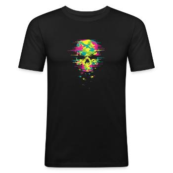 Techno skull - Men's Slim Fit T-Shirt - black - Front - Nik (191cm)