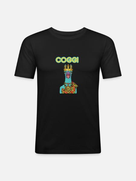 COGGI AFRIKANISCHER KÖNIG - Männer Slim Fit T-Shirt - Schwarz
