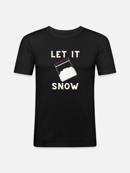 Let it snow - Männer Slim Fit T-Shirt - Schwarz
