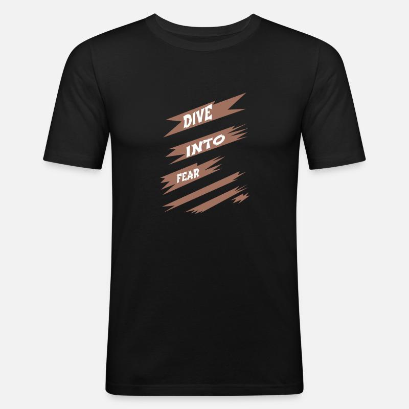 fun inner courage courage mindset - Männer Slim Fit T-Shirt - Schwarz