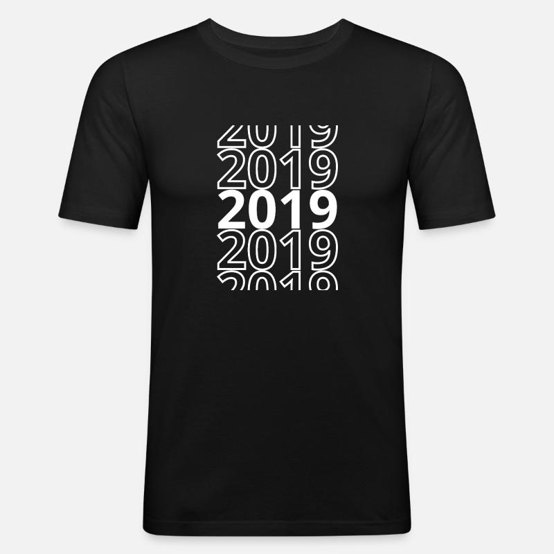 2019 2019 2019 - Männer Slim Fit T-Shirt - Schwarz