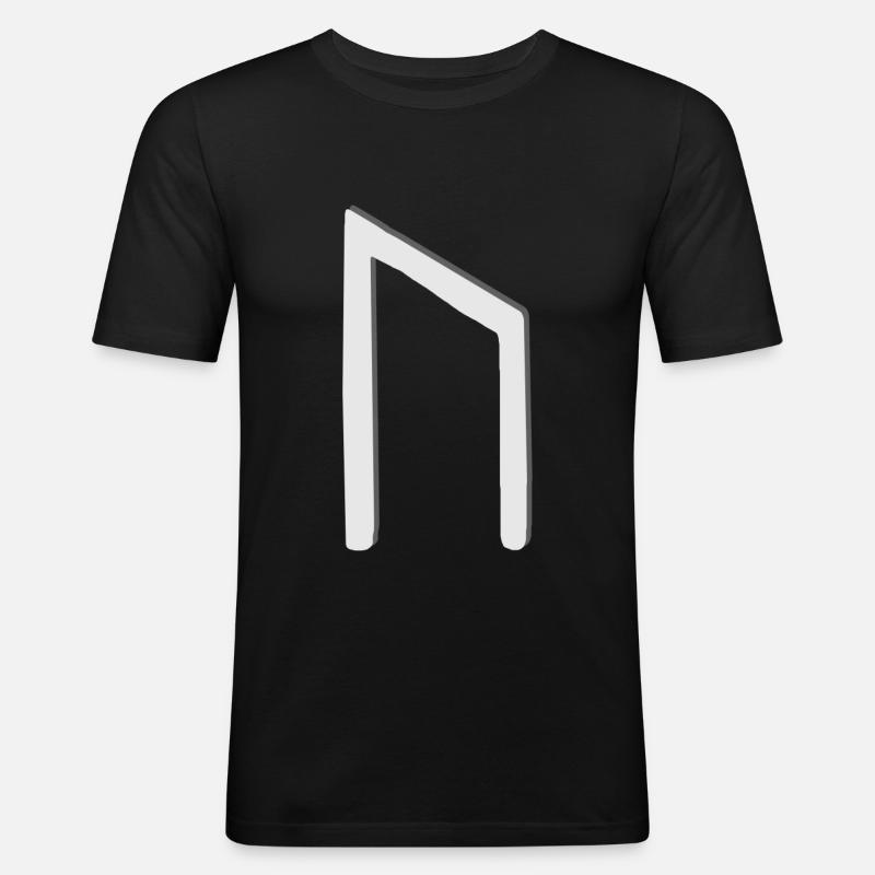 Futhark Runic Alphabet Uruz - Men's Slim Fit T-Shirt - black