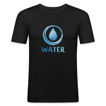 Four elements of water - Men's Slim Fit T-Shirt - black - Front - Nik (191cm)