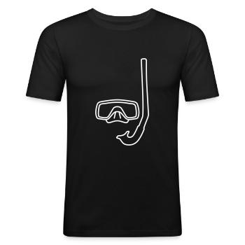 Taucherbrille mit Schnorchel - Männer Slim Fit T-Shirt - Schwarz - Vorne - Nik (191cm)