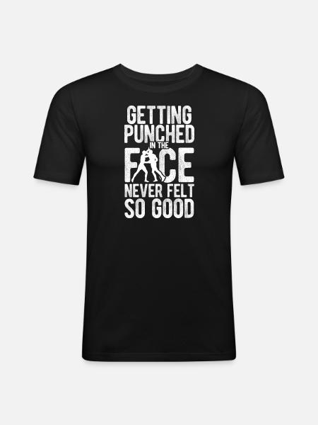 Kickboxing - Männer Slim Fit T-Shirt - Schwarz