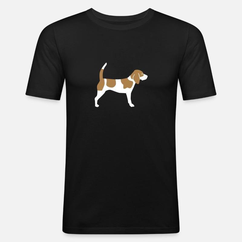 Beagle - Männer Slim Fit T-Shirt - Schwarz