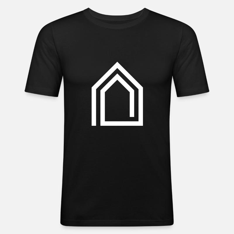 Architekt Eigenheim Logo - Männer Slim Fit T-Shirt - Schwarz