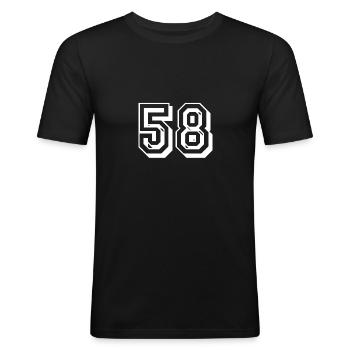 58 Geburtstag Jersey - Männer Slim Fit T-Shirt - Schwarz - Vorne - Nik (191cm)