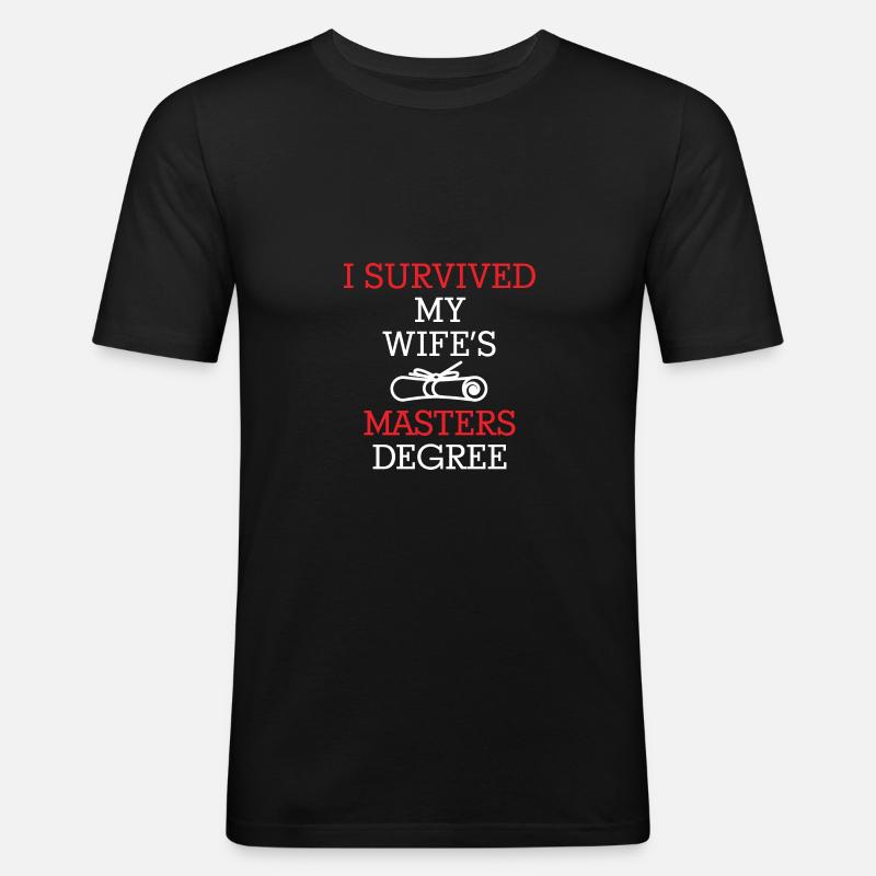 Master Abschluss - Männer Slim Fit T-Shirt - Schwarz