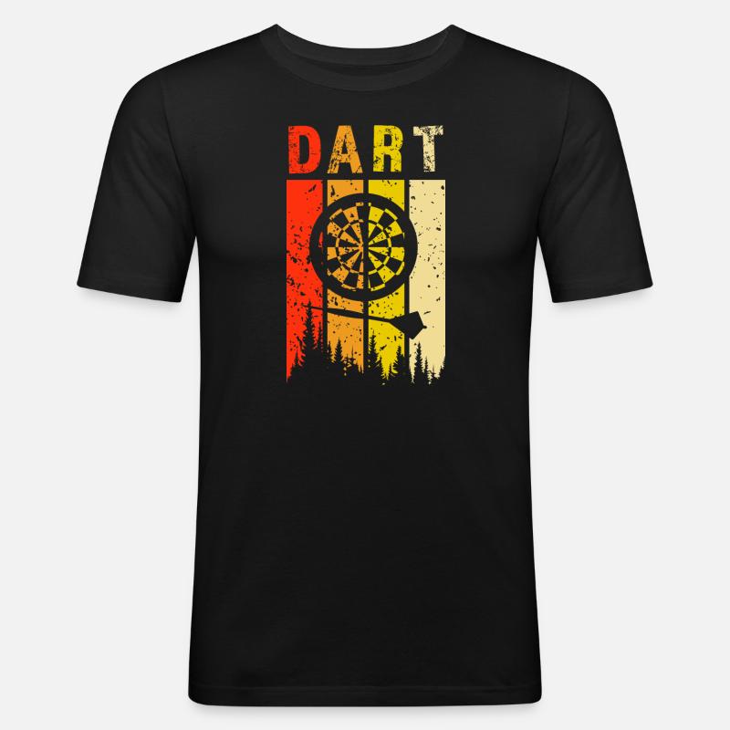 dart retro design dart Geschenk - Männer Slim Fit T-Shirt - Schwarz