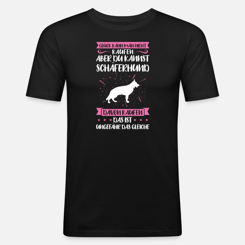 Schäferhund Hund Schäferhunde Geschenk - Männer Slim Fit T-Shirt - Schwarz
