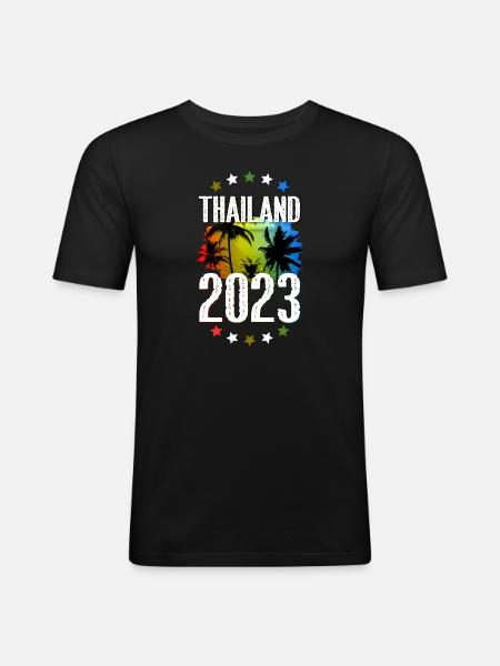 Thailand 2023 - Männer Slim Fit T-Shirt - Schwarz