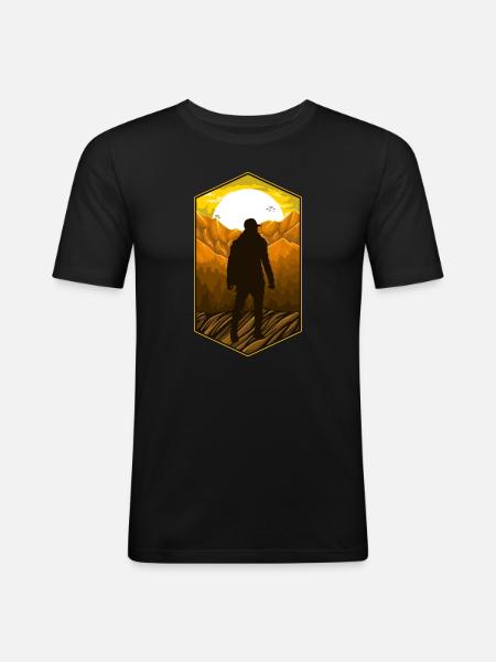 Trekking Mountains - Men's Slim Fit T-Shirt - black