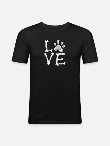 Dog love - Men's Slim Fit T-Shirt - black