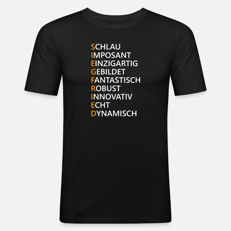 Siegfried Name Geschenk - Männer Slim Fit T-Shirt - Schwarz