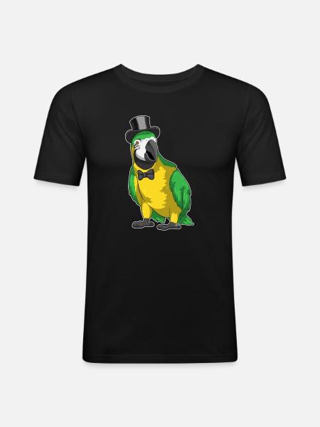 Parrot Groom Cylindre Mariage - T-shirt près du corps Homme - noir
